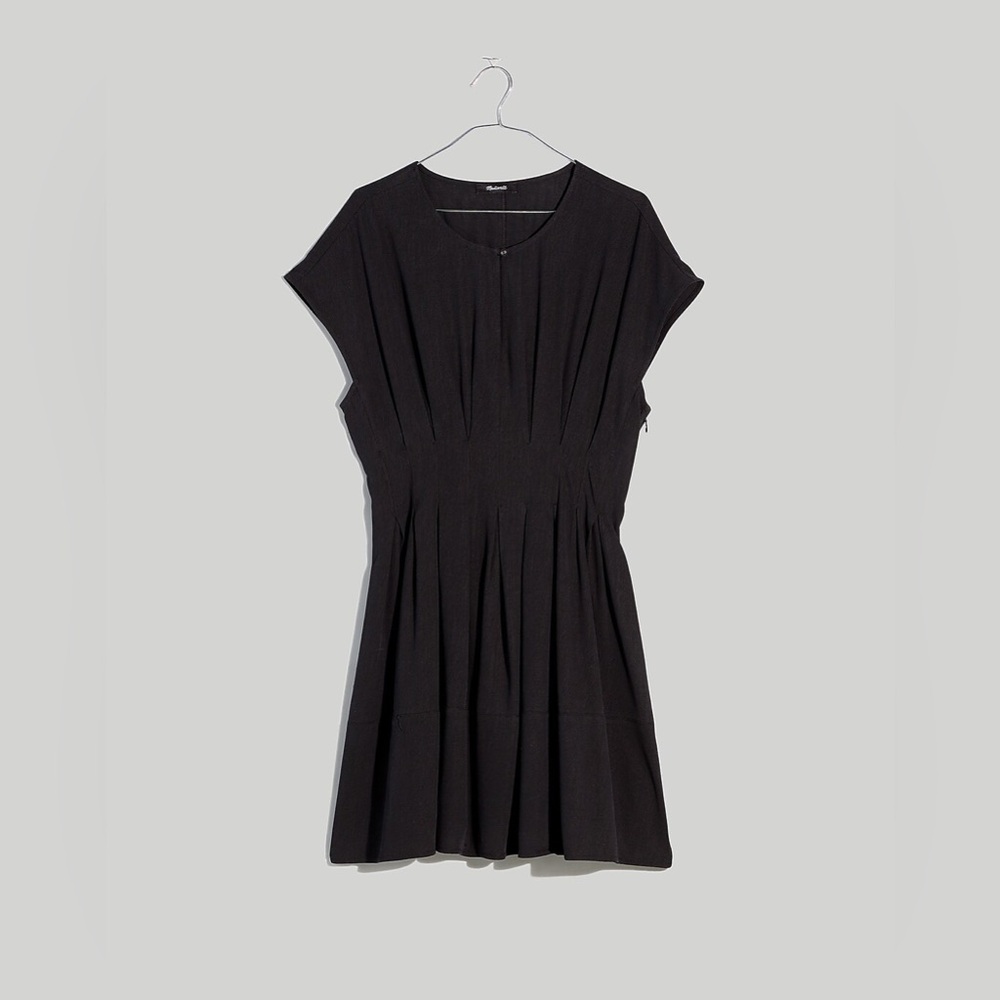 NWT Madewell The Shelby Short Sleeve Pleated Waist Dress